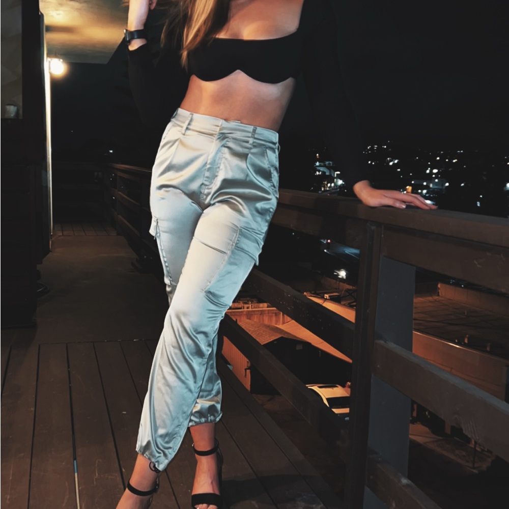 Young LA satin cargo pants